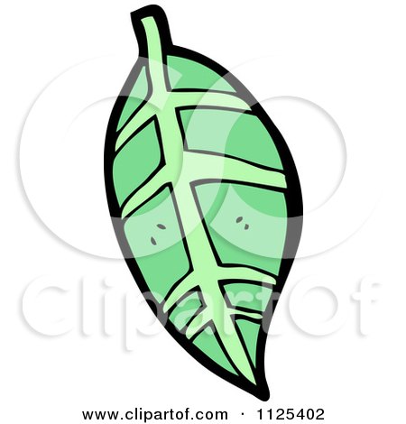Cartoon Of A Green Leaf 3 - Royalty Free Vector Clipart by lineartestpilot