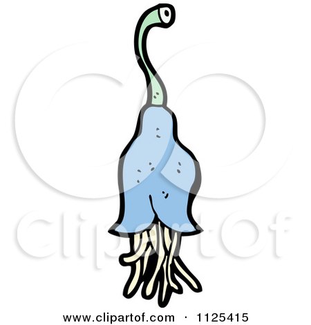 Cartoon Of A Bluebell Flower 2 - Royalty Free Vector Clipart by lineartestpilot