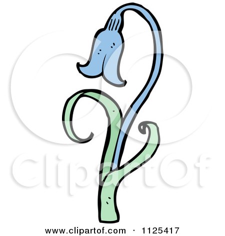 Cartoon Of A Bluebell Flower 4 - Royalty Free Vector Clipart by lineartestpilot
