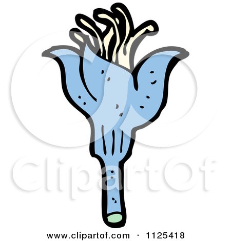 Cartoon Of A Bluebell Flower 5 - Royalty Free Vector Clipart by lineartestpilot