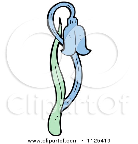 Cartoon Of A Bluebell Flower 6 - Royalty Free Vector Clipart by lineartestpilot
