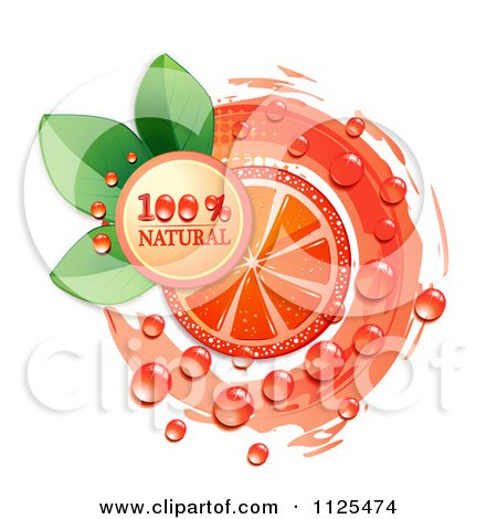 Clipart Of Natural Blood Orange Slices And Text On White 4 - Royalty Free Vector Illustration by merlinul