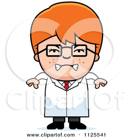 Cartoon Of An Angry Red Haired Scientist Boy - Royalty Free Vector Clipart by Cory Thoman