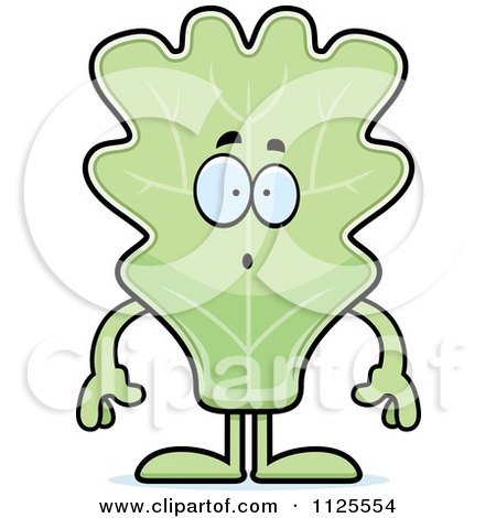 Cartoon Of A Surprised Lettuce Mascot - Royalty Free Vector Clipart by Cory Thoman