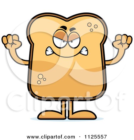 Cartoon Of An Angry Toast Mascot - Royalty Free Vector Clipart by Cory Thoman