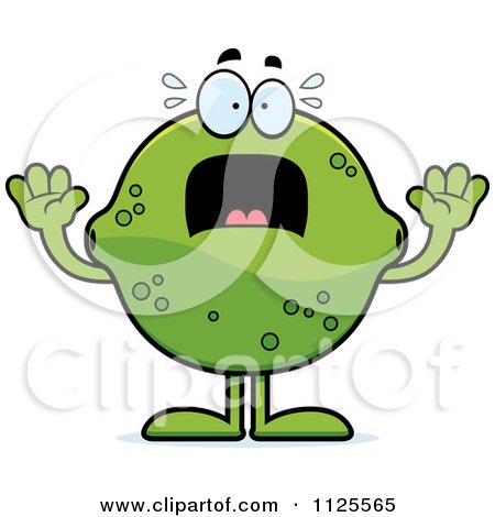 Cartoon Of A Scared Lime Mascot - Royalty Free Vector Clipart by Cory Thoman