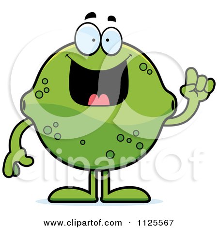 Cartoon Of A Lime Mascot With An Idea - Royalty Free Vector Clipart by Cory Thoman