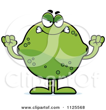 Cartoon Of An Angry Lime Mascot - Royalty Free Vector Clipart by Cory Thoman