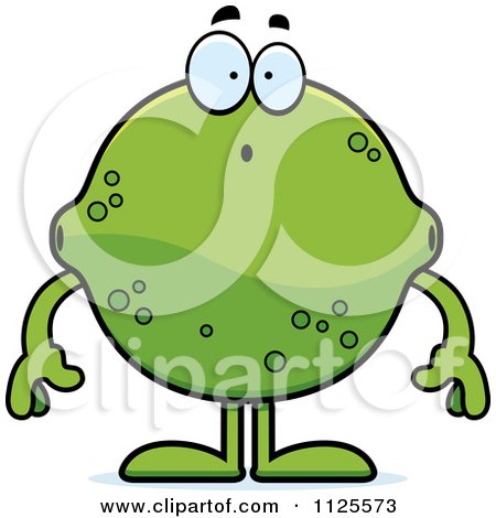 Cartoon Of A Surprised Lime Mascot - Royalty Free Vector Clipart by Cory Thoman