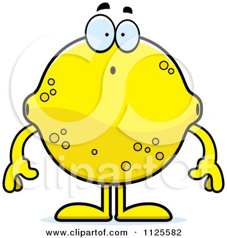Cartoon Of A Surprised Lemon Mascot - Royalty Free Vector Clipart by Cory Thoman