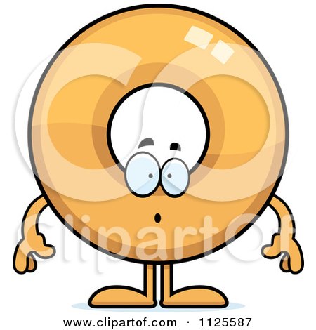 Cartoon Of A Surprised Donut Mascot - Royalty Free Vector Clipart by Cory Thoman