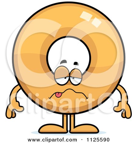 Cartoon Of A Sick Donut Mascot - Royalty Free Vector Clipart by Cory Thoman