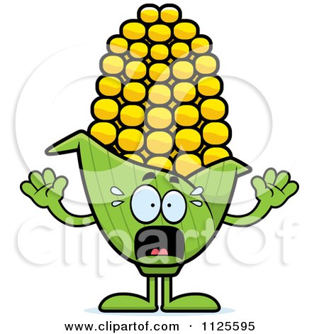 Cartoon Of A Scared Corn Mascot - Royalty Free Vector Clipart by Cory Thoman