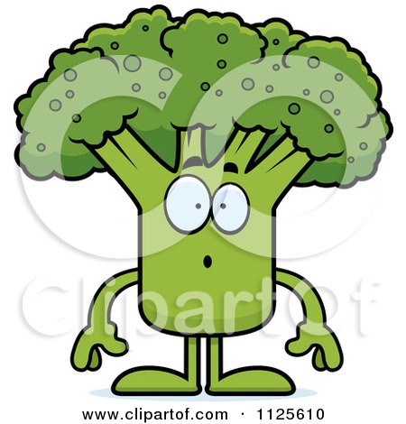 Cartoon Of A Surprised Broccoli Mascot - Royalty Free Vector Clipart by Cory Thoman