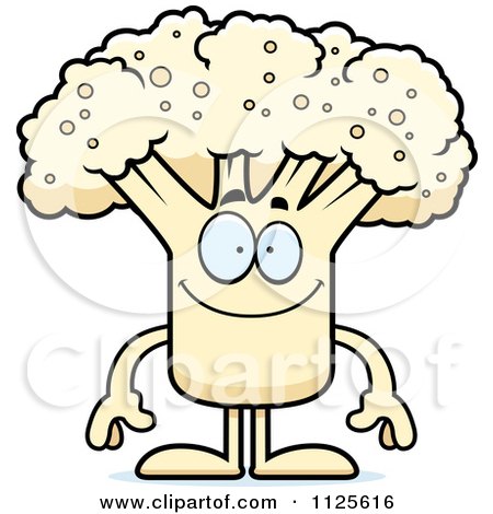Cartoon Of A Happy Cauliflower Mascot - Royalty Free Vector Clipart by Cory Thoman
