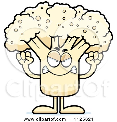 Cartoon Of An Angry Cauliflower Mascot - Royalty Free Vector Clipart by  Cory Thoman #1125621