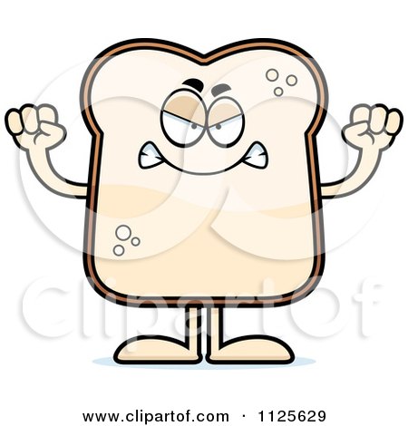 Cartoon Of An Angry Bread Character - Royalty Free Vector Clipart by Cory Thoman