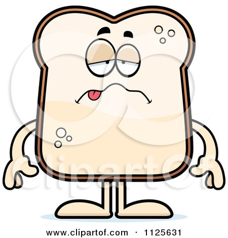 Cartoon Of A Sick Bread Character - Royalty Free Vector Clipart by Cory Thoman