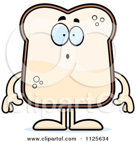 Cartoon Of A Surprised Bread Character - Royalty Free Vector Clipart by Cory Thoman