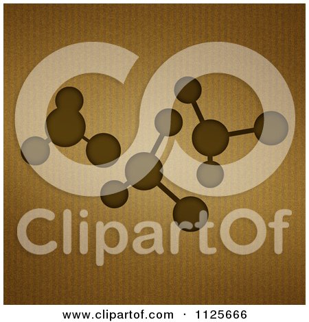 Clipart Of A Molecule Design On Corrugated Cardboard - Royalty Free Illustration by elaineitalia