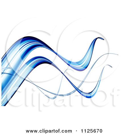 Clipart Of Blue Waves Or Tentacles On White - Royalty Free CGI Illustration by chrisroll