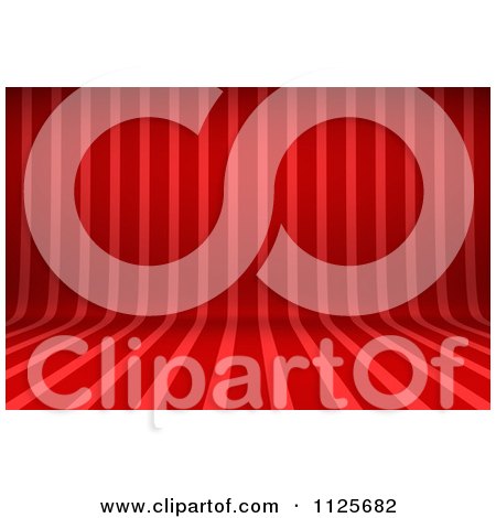 Clipart Of A 3d Curved Red Stripes Background - Royalty Free CGI Illustration by stockillustrations