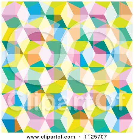 Clipart Of A Seamless Colorful Eighties Cube Background Pattern - Royalty Free Vector Illustration by michaeltravers