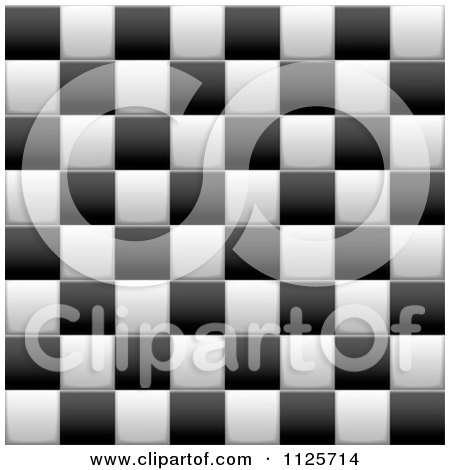 Clipart Of A Seamless Black And White Checkered Background - Royalty Free Vector Illustration by michaeltravers