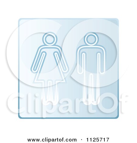 Clipart Of A Blue Shared Gender Restroom Sign - Royalty Free Vector Illustration by michaeltravers