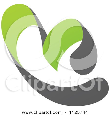 Clipart Of A Green And Gray Organic Heart 3 - Royalty Free Vector Illustration by elena