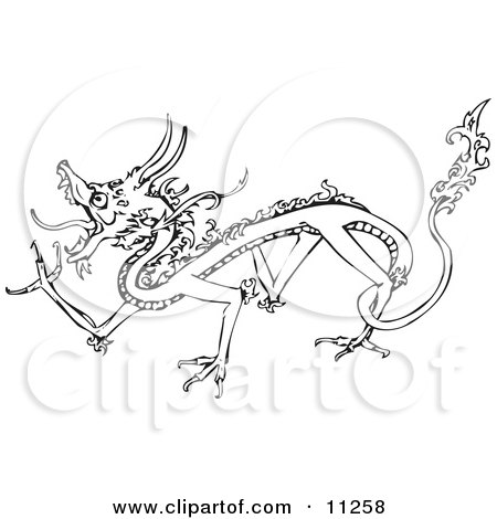 Walking Dragon Clipart Illustration by AtStockIllustration