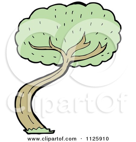 Cartoon Of A Tree With Green Foliage 24 - Royalty Free Vector Clipart by lineartestpilot