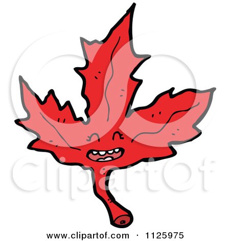 Cartoon Of A Red Maple Leaf Character - Royalty Free Vector Clipart by lineartestpilot
