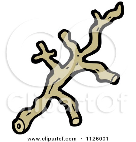 Cartoon Of A Tree Branch - Royalty Free Vector Clipart by lineartestpilot