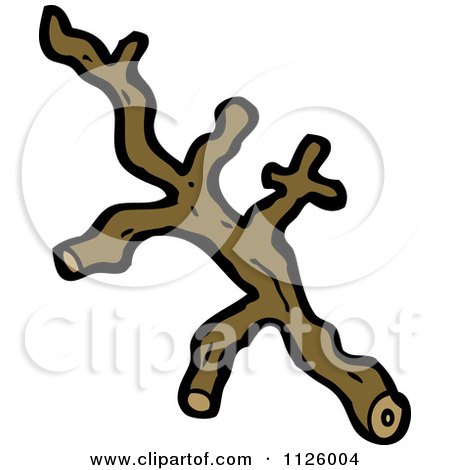Cartoon Of A Cut Tree Branch - Royalty Free Vector Clipart by lineartestpilot