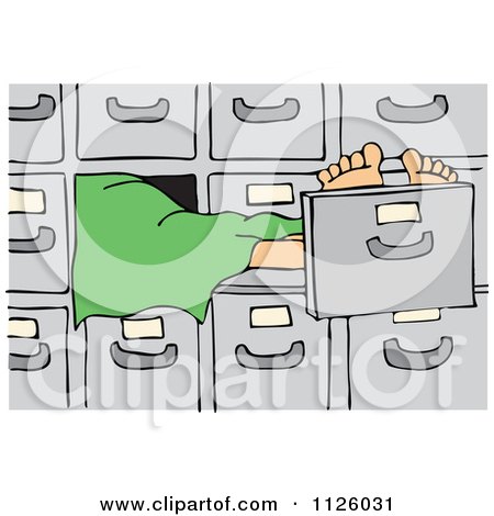 Cartoon Of A Dead Person In A Morgue - Royalty Free Vector Clipart by djart