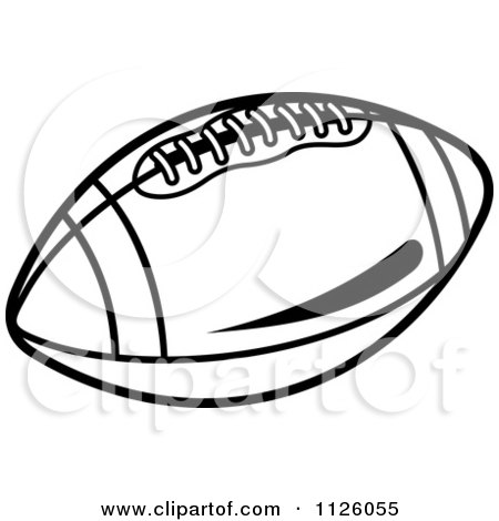 Clipart Of A Black And White American Football 2 - Royalty Free Vector Illustration by Vector Tradition SM