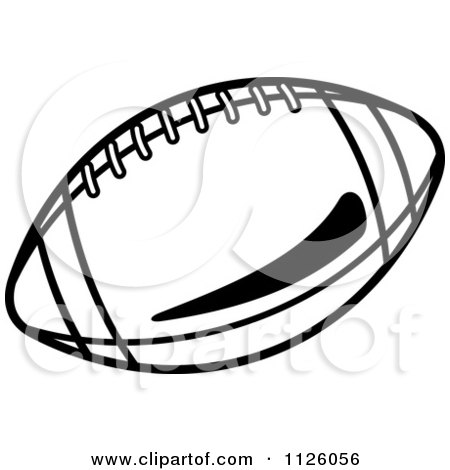 Clipart Of A Black And White American Football 1 - Royalty Free Vector Illustration by Vector Tradition SM