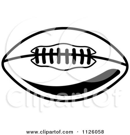 Clipart Of A Black And White American Football 7 - Royalty Free Vector Illustration by Vector Tradition SM