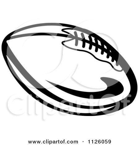 Clipart Of A Black And White American Football 6 - Royalty Free Vector Illustration by Vector Tradition SM