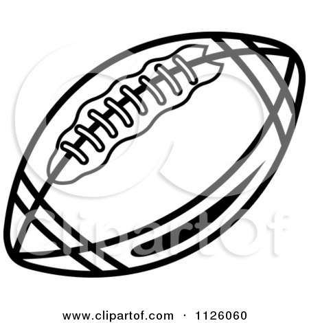 Clipart Of A Black And White American Football 5 - Royalty Free Vector Illustration by Vector Tradition SM