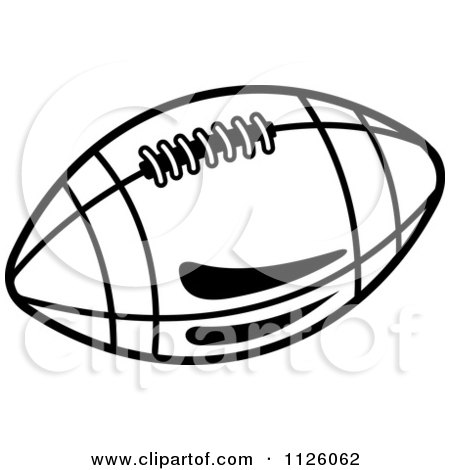 Clipart Of A Black And White American Football 8 - Royalty Free Vector Illustration by Vector Tradition SM