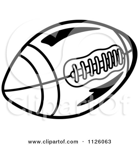 Clipart Of A Black And White American Football 3 - Royalty Free Vector Illustration by Vector Tradition SM