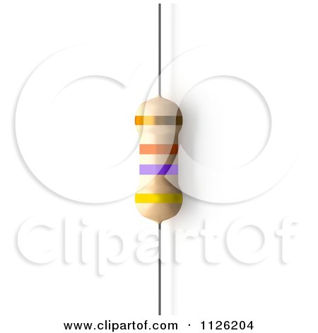 Clipart Of A 47000 Ohms 47 KiloOhms Resistor - Royalty Free CGI Illustration by Leo Blanchette
