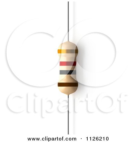 Clipart Of A 1000 Ohms 1 KiloOhms Resistor - Royalty Free CGI Illustration by Leo Blanchette