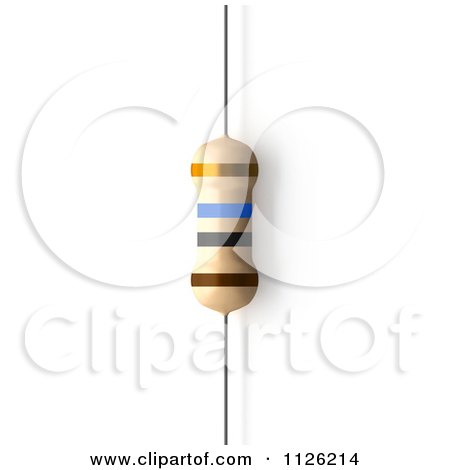 Clipart Of A 10000000 Ohms 10 MegaOhms Resistor - Royalty Free CGI Illustration by Leo Blanchette
