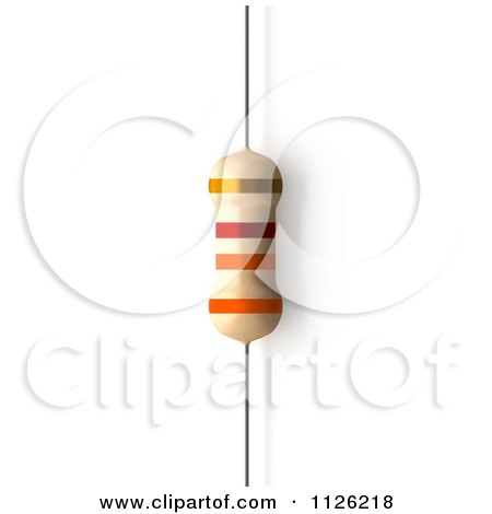 Clipart Of A 3300 Ohms 3.3 KiloOhms Resistor - Royalty Free CGI Illustration by Leo Blanchette