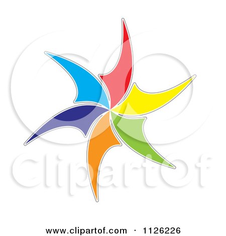 Clipart Of A Colorful Windmill - Royalty Free Vector Illustration by michaeltravers