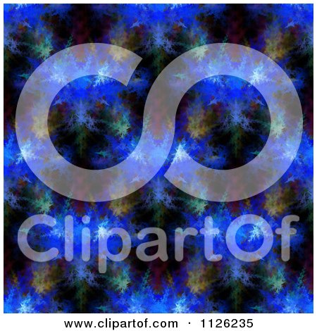 Clipart Of A Seamless Blue Fractal Kaledioscope Pattern - Royalty Free Illustration by oboy