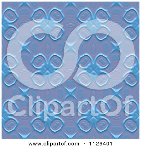 Clipart Of A Seamless Blue Floral Gaudy Texture Background Pattern - Royalty Free CGI Illustration by Ralf61